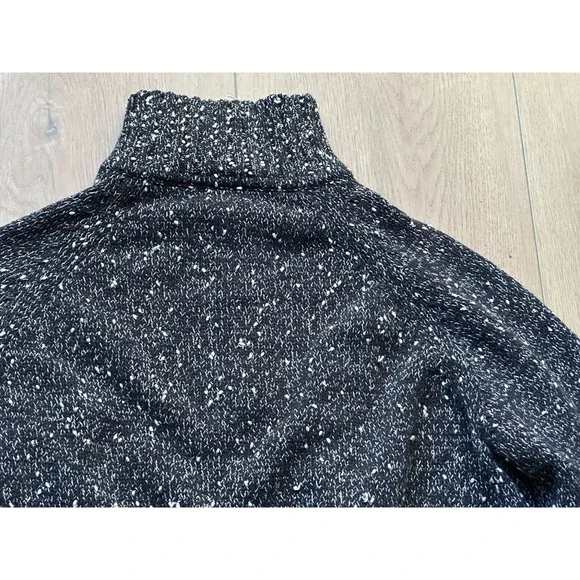 Vtg Liz Claiborne Black White Marled Knit Full Zip Sweater Mock Women Medium - Picture 8 of 10